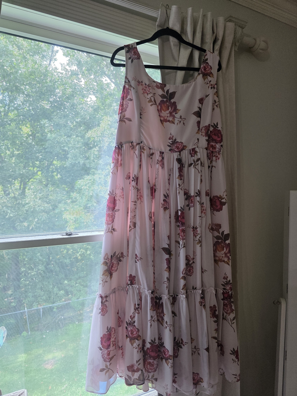 JessaKae Pink Floral Tiered Maxi Dress